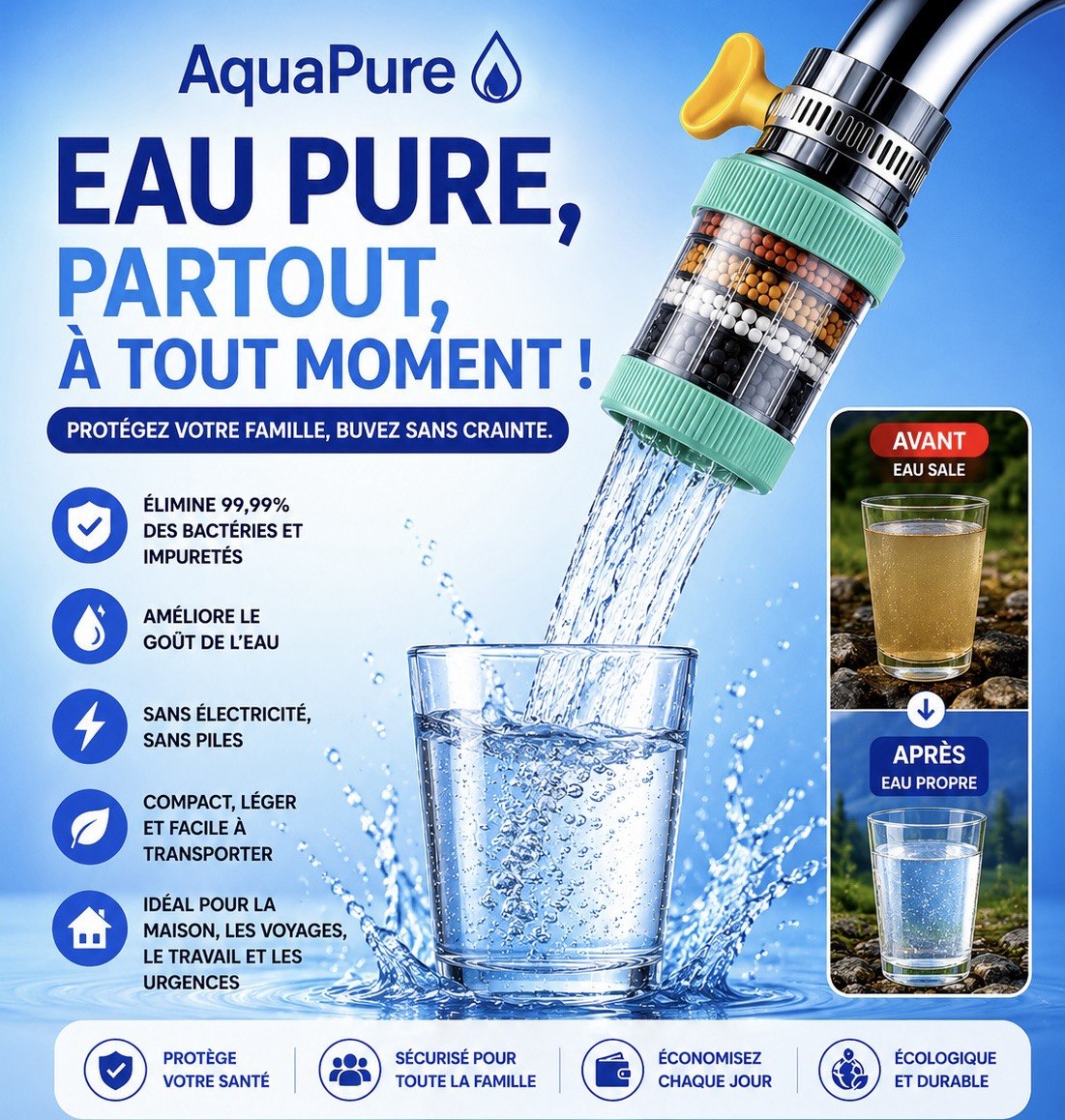 💧 Eau rouge ou trouble au robinet ? Filtrez-la avant de boire et de cuisiner